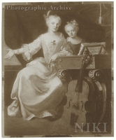 Portrait of Two Young Ladies with Musical Instruments