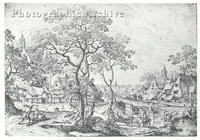 Flemish Landscape with a Village and Figures