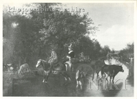 Wooded River Landscape with a Cowherd Passing a Horse-drawn Cart