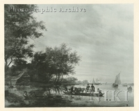 River Landscape with a Ferry and Other Boats
