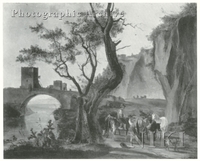 River Landscape with Bridge and Horsemen