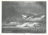 Still Life of Fish and Fruit on a Table