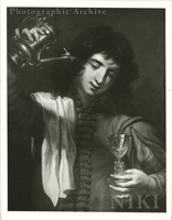 Boy Pouring Liquid from Tankard into Glass