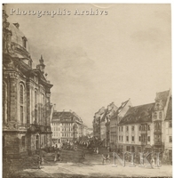 Frauenkirche and the Rampische Gasse in Dresden