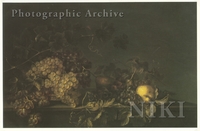 Still Life of Grapes in a Basket, Pears and More Grapes on a Table