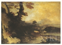 Landscape with Shepherds and Animals Wading
