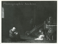 Kitchen Interior with an Old Woman Searching for Fleas on a Cat