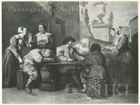 Figures Drinking and Eating in a Courtyard