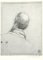 Head of a Man with Beard, Seen from the Back, Study