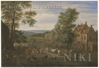 Landscape with a Village and Numerous Figures