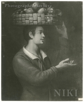 Portrait of a Young Man with a Basket with Fruit on his Head