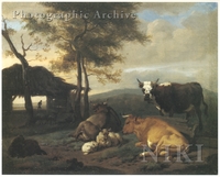 Cows and Sheep in a Landscape