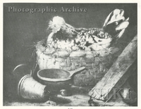 Chicken in a Basket, an Earthenware Vessel and Other Objects in the Foreground