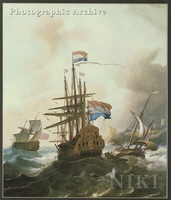 Dutch Men-of-war and a Sailing Ship in a Stormy Sea