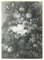 Still Life with Flowers and Fruit and Bird's Nest on the Table