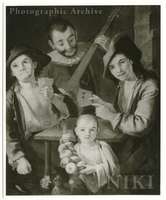 Card Players with Lute Player and a Boy