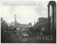 View of a Square in Rome with Herdsmen and Cattle