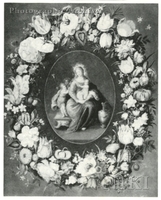 Madonna and Child with Infant Saint John the Baptist Surrounded by a Garland of Flowers