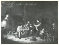 Peasants and a Fiddler in a Barn Interior