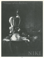 Still Life of a Coffee Pot, Bread Roll, Pipe and Overturned Rummer on a Draped Table