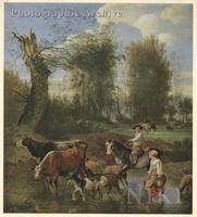 Wooded Landscape with Herdsmen and Cattle at a Pool