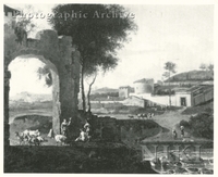 Italianate River Landscape with a Bridge and Ruins