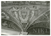 View of Decorated Ceiling with Coat of Arms of the Venturi Family and Two Putti