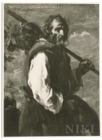 Man Carrying a Basket with a Pole
