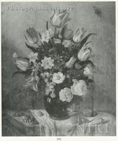 Flowers in a Vase with Shells and a Butterfly