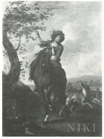 Horseman with a Hound in a Wooded Landscape