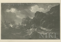 Men-of-war and Other Ships off a Rocky Coast in a Storm