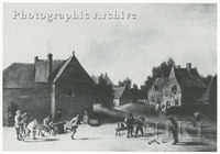 View of a Village-street with Figures Bowling