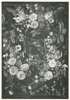 Garland of Flowers, Surrounding a Medaillon Depicting the Resurrection of Christ