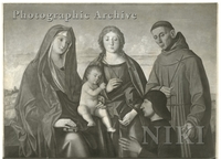 Virgin and Child with a Female Martyr, Saint Francis and a Male Donor