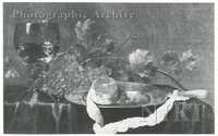 Still Life of a Lemon on a Dish, Grapes and a Rummer