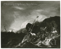 Men-of-war off a Rocky Coast in a Storm