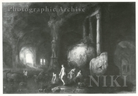 Nymphs Bathing by Classical Ruins in a Grotto
