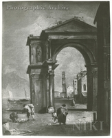 Capriccio with Arch of Triumph and Village on the Background