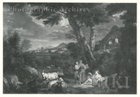 Extensive Italianate Landscape with Goats and Pastoral Figures