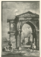 Capriccio with Arch of Triumph and Village on the Background