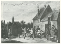 View of a Village with Peasants outside an Inn