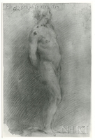 Standing Male Nude Turned Right, Arms at Back