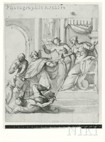 Allegorical Scene with Female Figure Enthroned, Justice, a Prelate and Other Figures