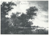 Wooded River Landscape with a Ferry