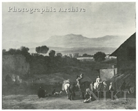 Landscape with Figures and Horses near a Farm