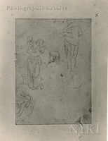 Studies of Figures : [a Woman Embracing a Child, Draped Figure, Head of a Man]