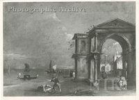 Capriccio with Arch of Triumph and Village on the Background