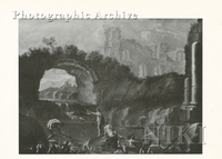 Landscape with Ancient Ruins and Fishermen