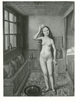 Interior with a Naked Woman Making her Toilet