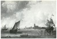 Dutch State Yacht, a Man-of-war and Other Shipping off Dordrecht